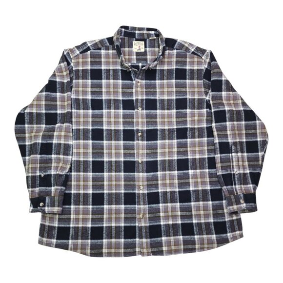 Red Head Mens Plaid Flannel Shirt 3XL Black & Brown Long Sleeve Button-Down Cott - Picture 1 of 9